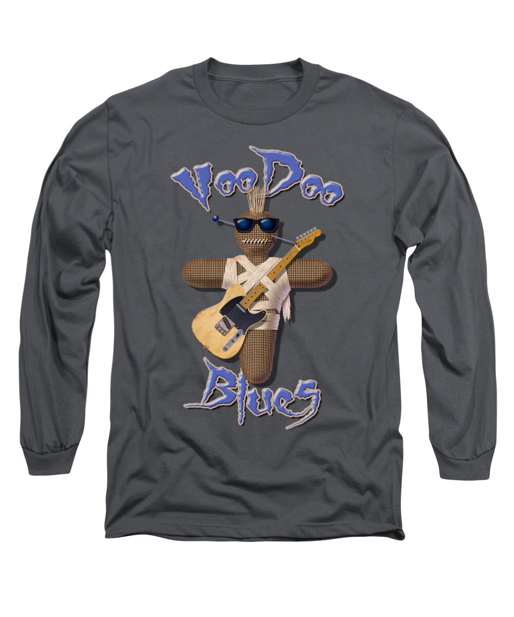 Blues Long Sleeve T-Shirt featuring the digital art Voodoo Blues T Shirt by WB Johnston