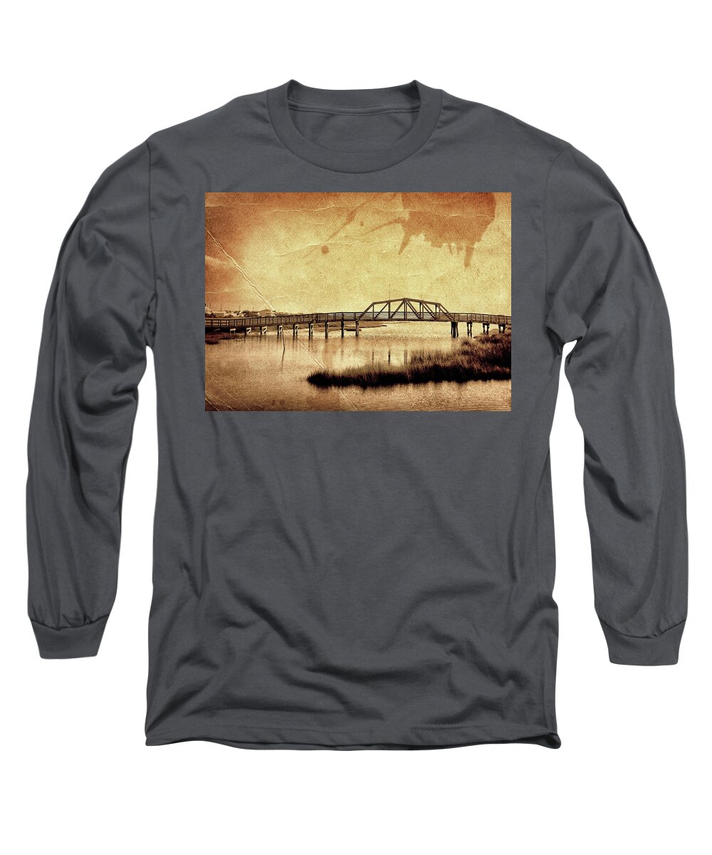 Fine Art Photography Long Sleeve T-Shirt featuring the photograph Walkway over the sound, Topsail Beach, North Carolina by John Pagliuca