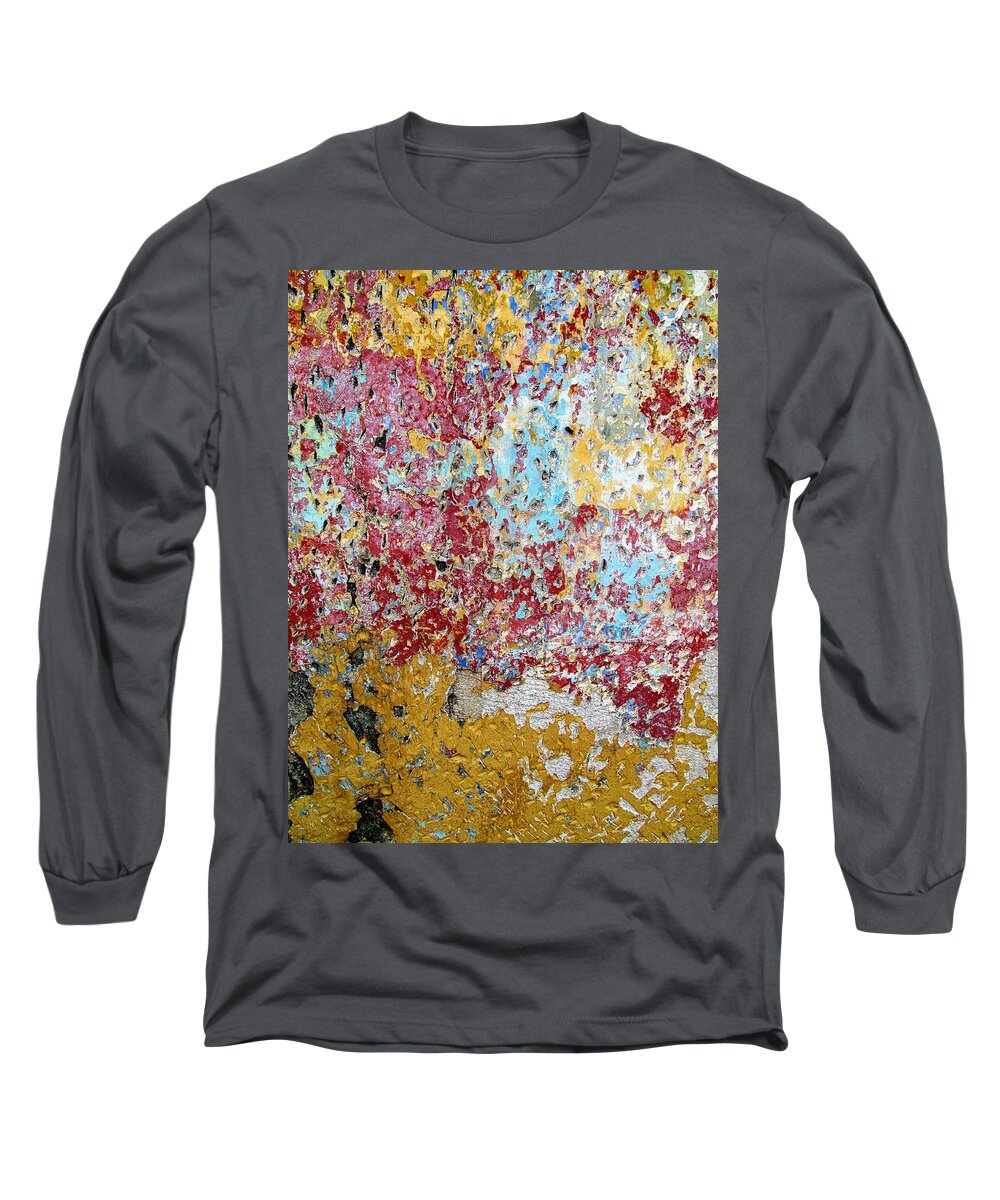 Texture Long Sleeve T-Shirt featuring the photograph Wall Abstract 123 by Maria Huntley