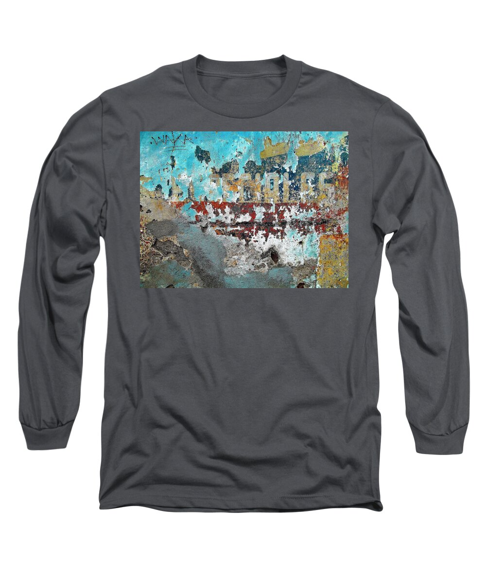 Texture Long Sleeve T-Shirt featuring the photograph Wall Abstract 98 by Maria Huntley