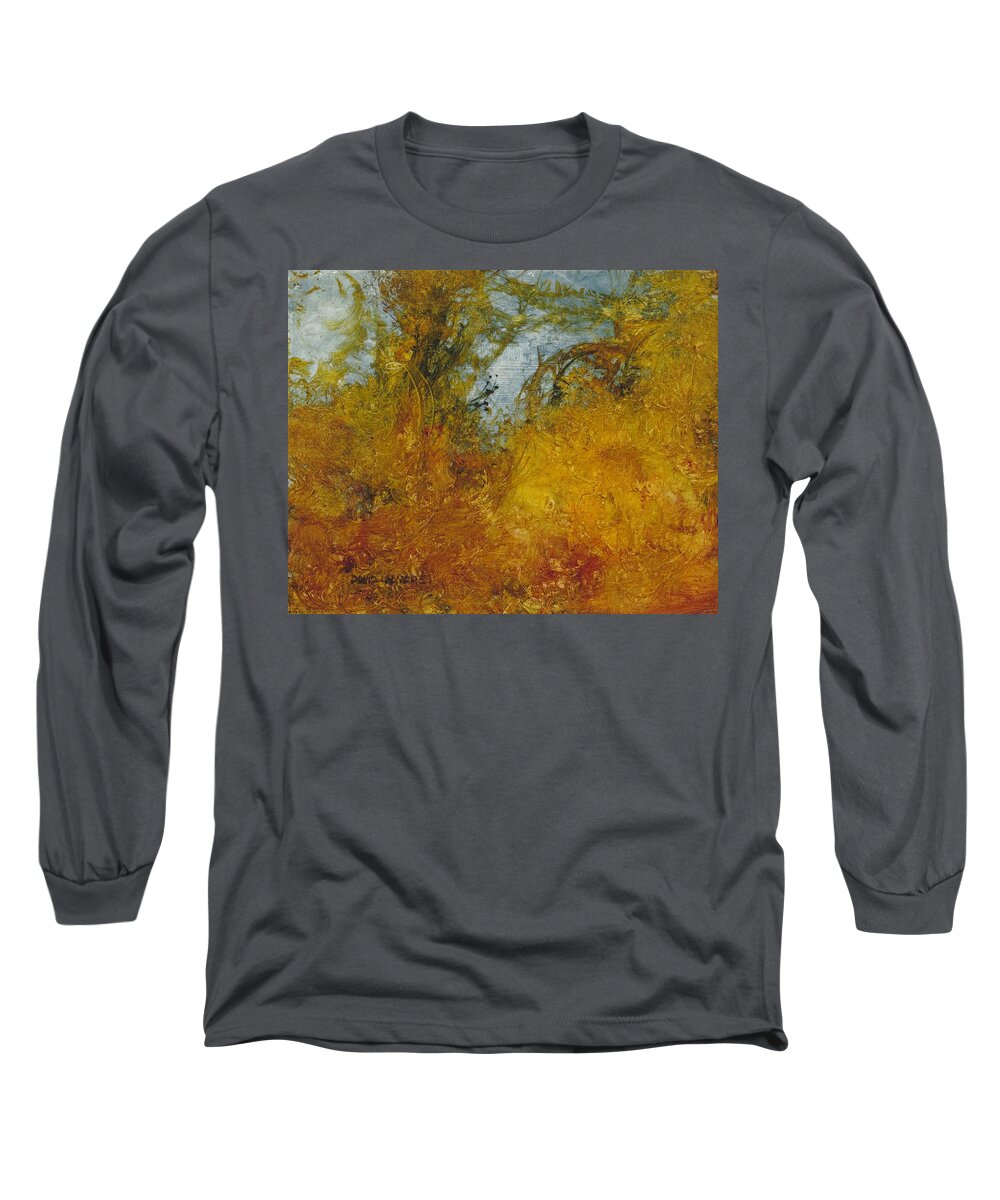 Warm Earth Long Sleeve T-Shirt featuring the painting Warm Earth 66 by David Ladmore