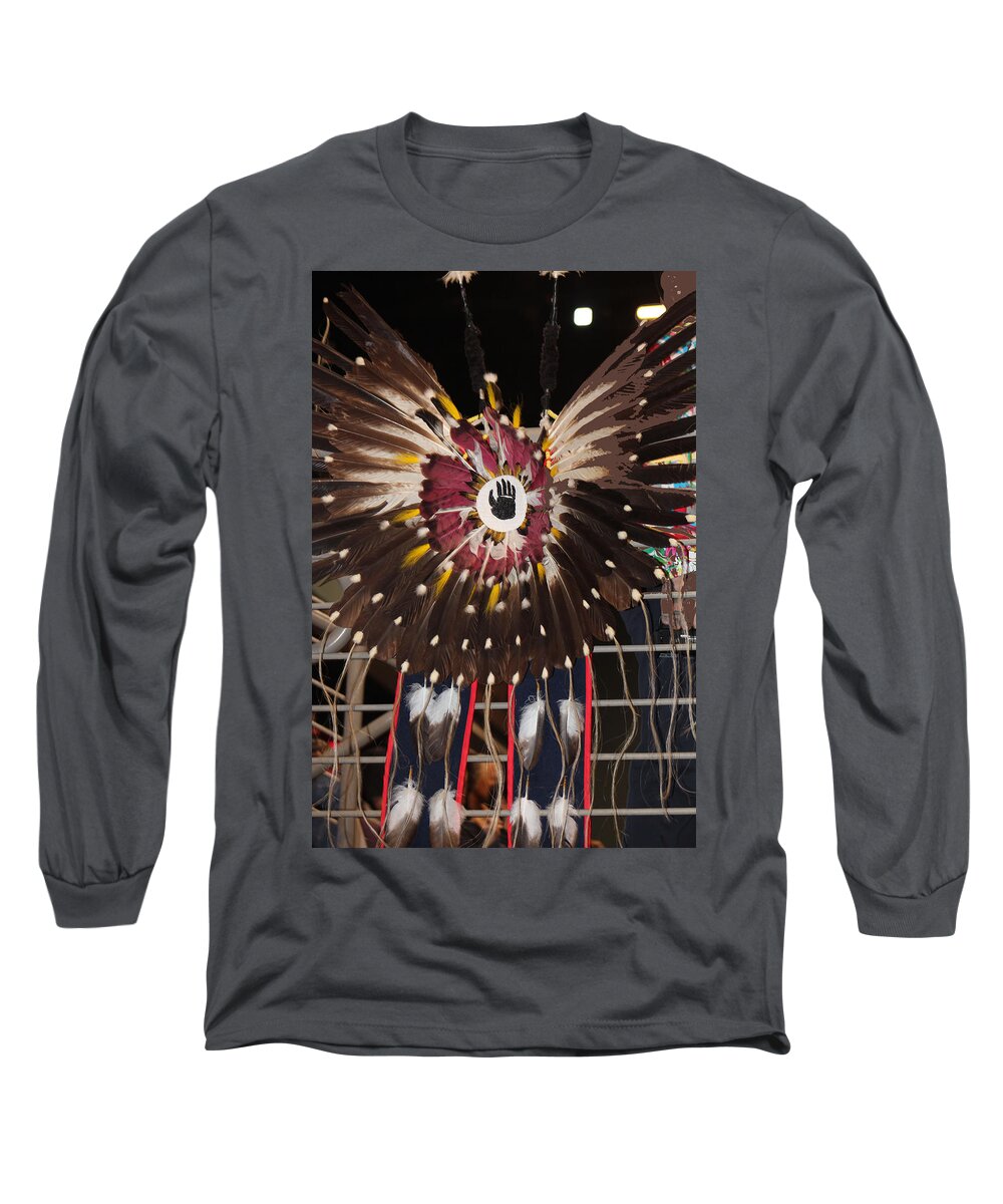 Native Americans Long Sleeve T-Shirt featuring the photograph Warrior Feathers by Audrey Robillard