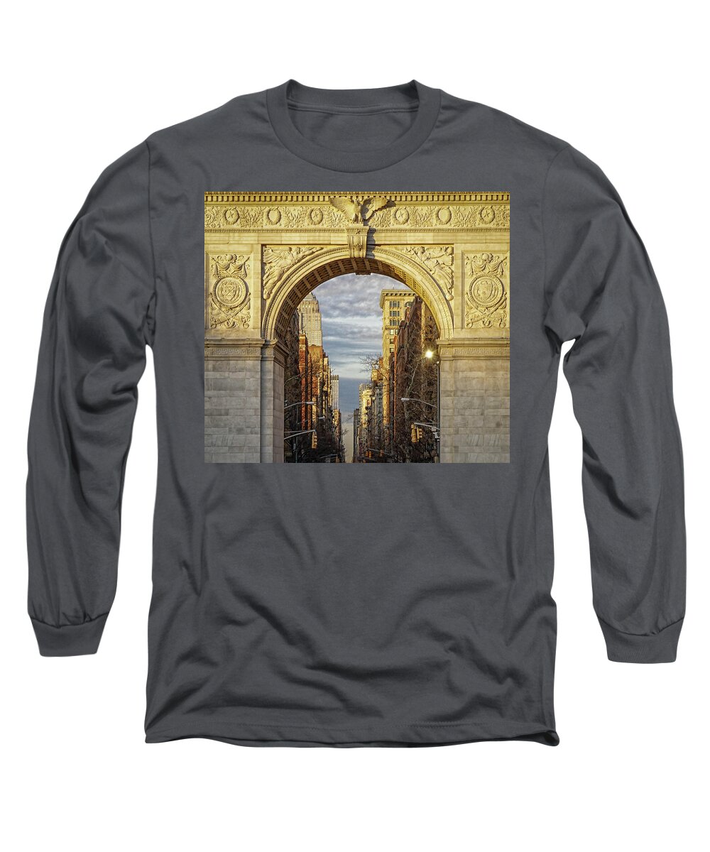'washington Square Park Long Sleeve T-Shirt featuring the photograph Washington Square Golden Arch by Jeffrey Friedkin