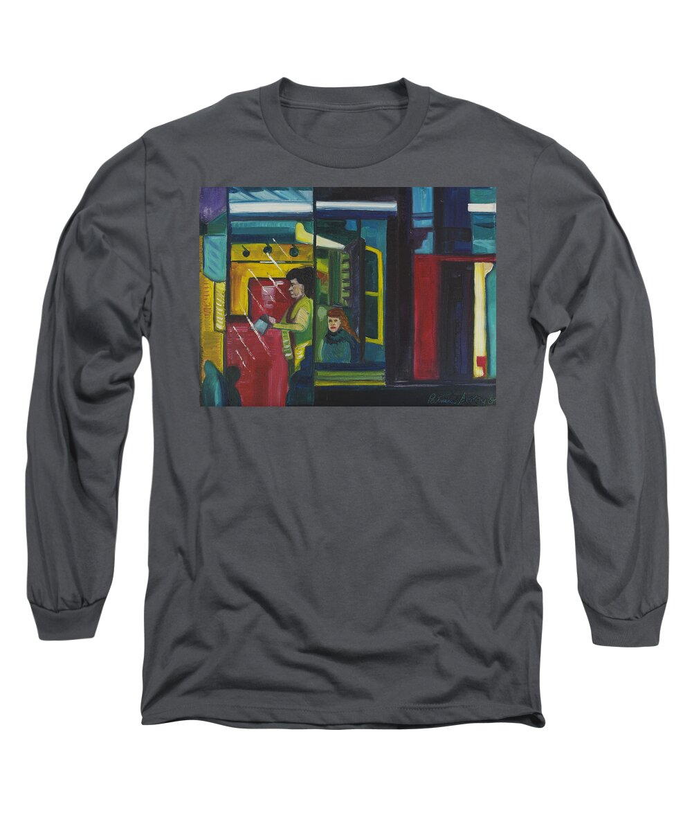 Abstract Long Sleeve T-Shirt featuring the painting Watch the Signs by Patricia Arroyo