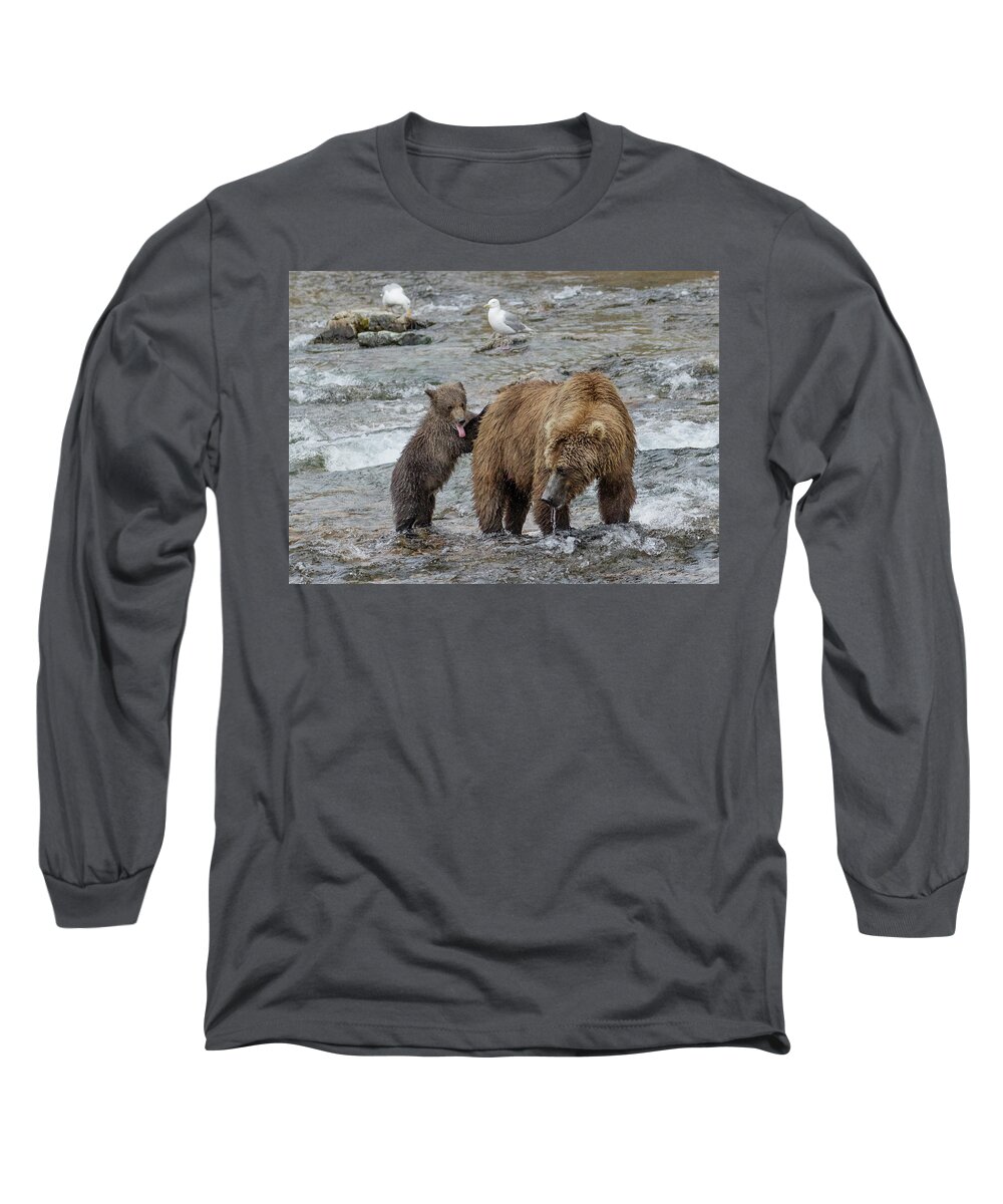Alaska Long Sleeve T-Shirt featuring the photograph Watching for the Sockeye Salmon by Cheryl Strahl