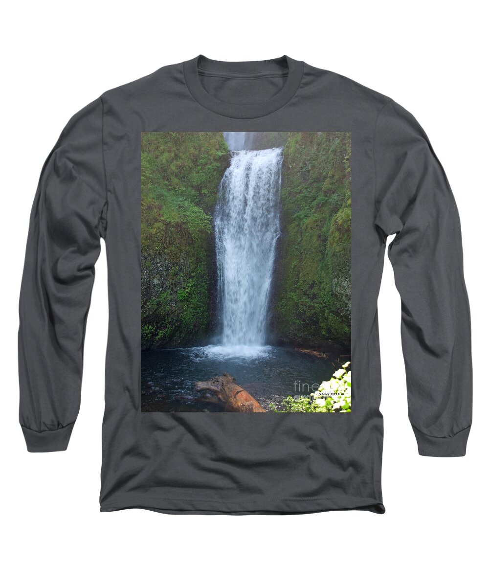 Waterfall Long Sleeve T-Shirt featuring the photograph Water Fall by Shari Nees