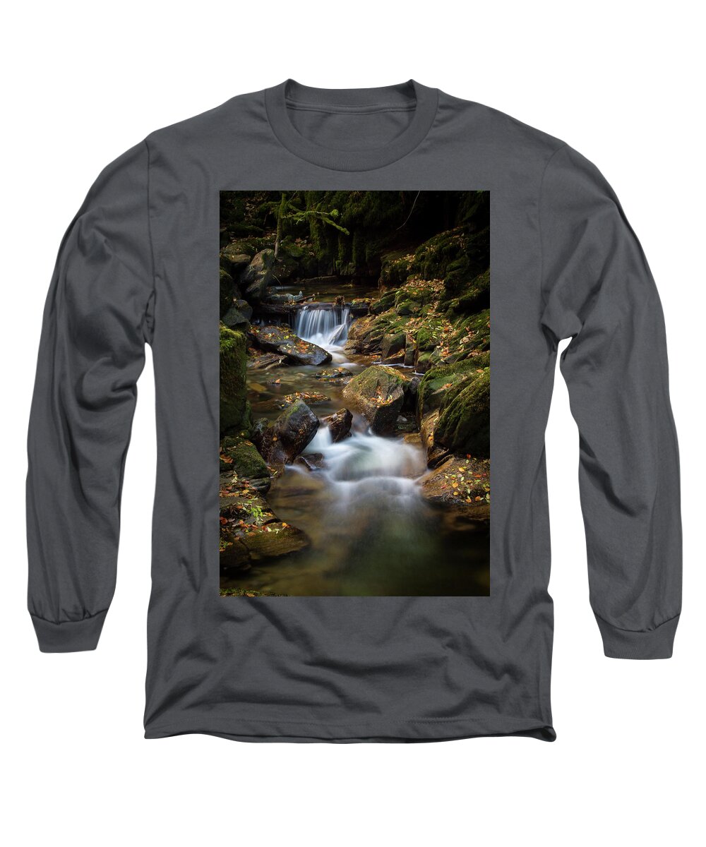 Waterfall Long Sleeve T-Shirt featuring the photograph Waterfall below Torc 1 by Mark Callanan