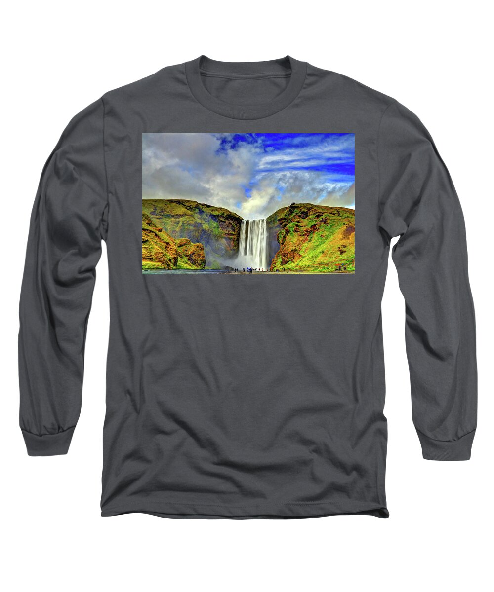Waterfall Long Sleeve T-Shirt featuring the photograph Watermall and Mist by Scott Mahon