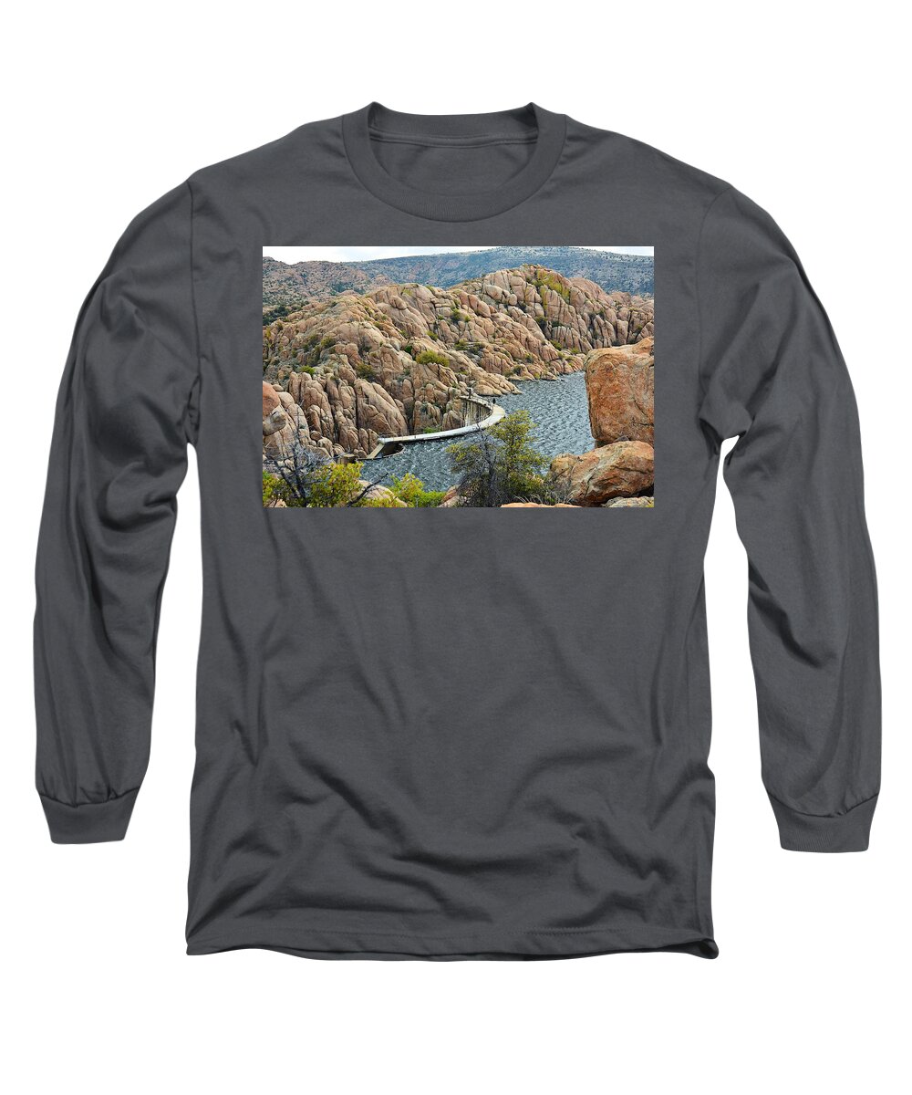 Photograph Long Sleeve T-Shirt featuring the photograph Watson Lake Dam by Richard Gehlbach