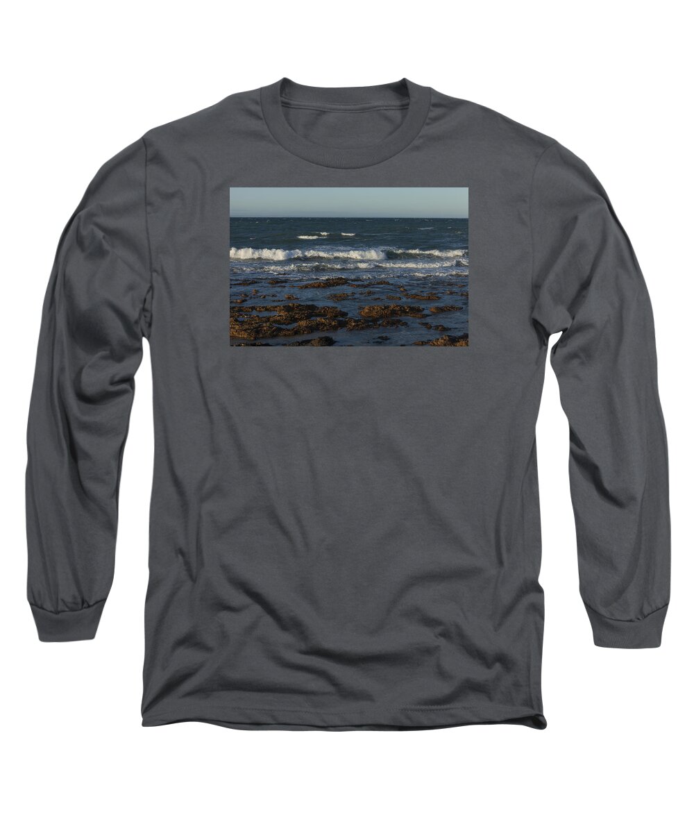 Waves Long Sleeve T-Shirt featuring the photograph Waves rolling ashore by David Watkins