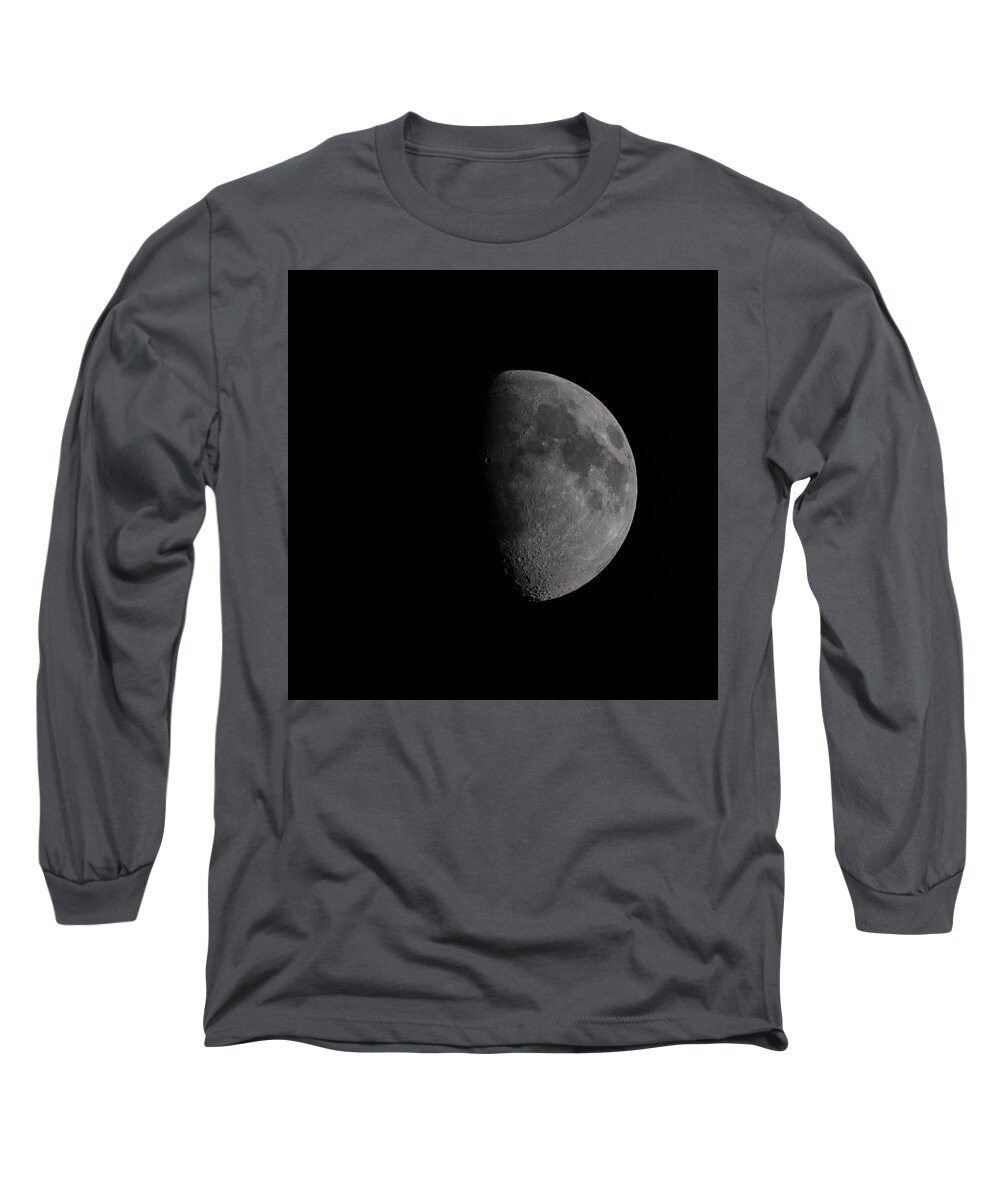 Waxing Gibbous Moon Long Sleeve T-Shirt featuring the photograph Waxing Gibbous Moon by Ernest Echols
