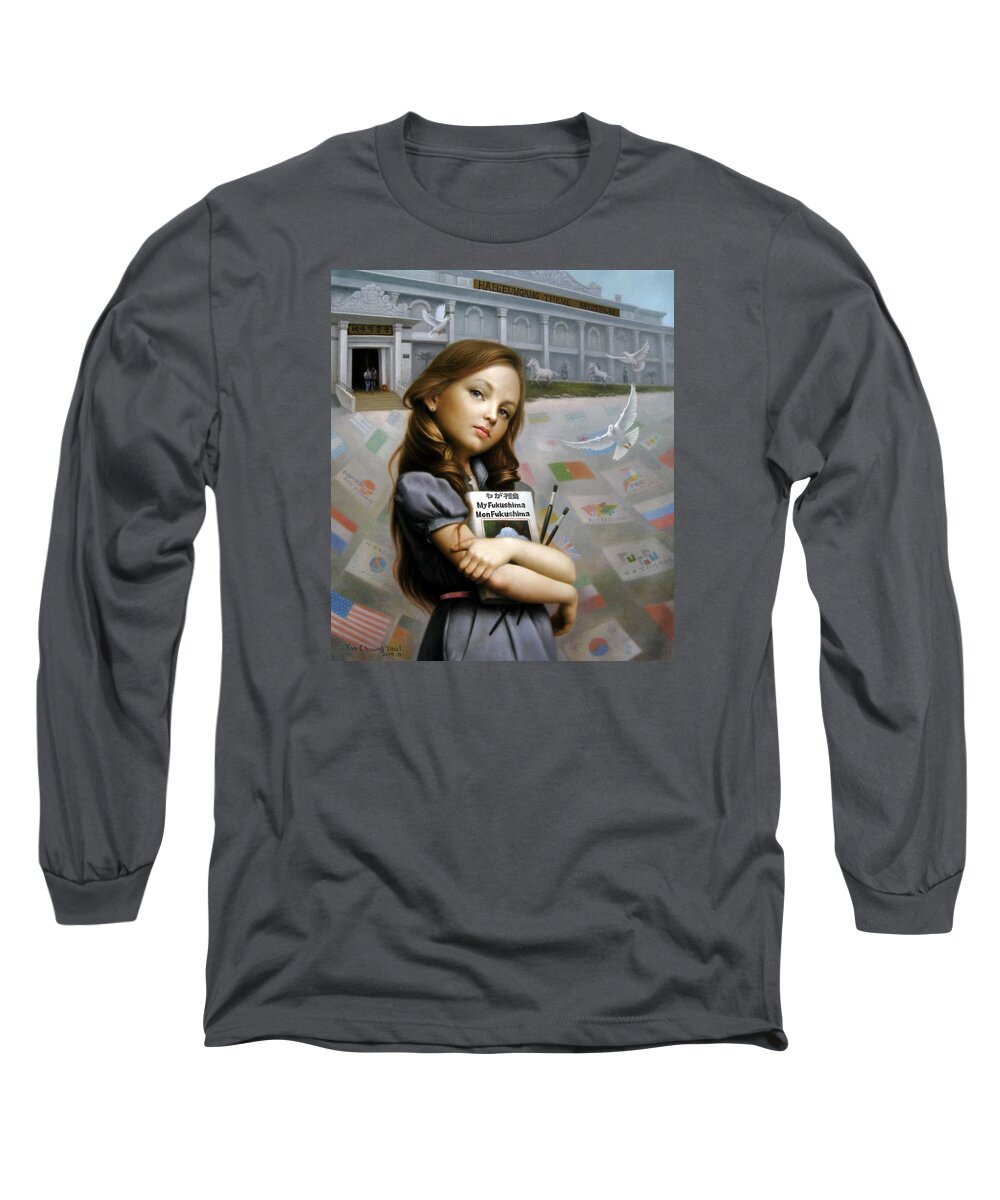 Welcome Long Sleeve T-Shirt featuring the painting Welcome to Geoje by Yoo Choong Yeul