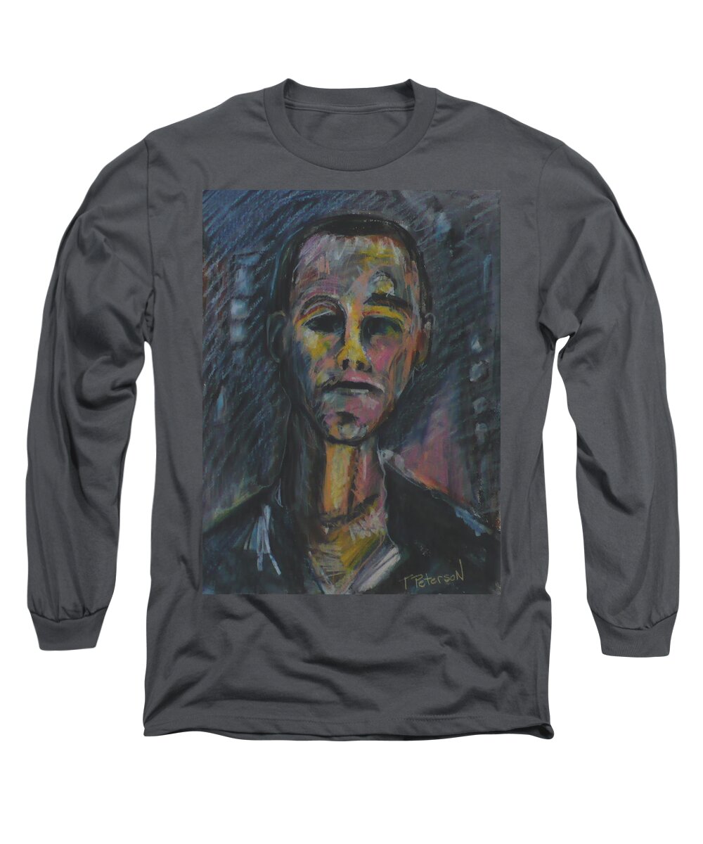 Portrait Long Sleeve T-Shirt featuring the painting What now He asks by Todd Peterson
