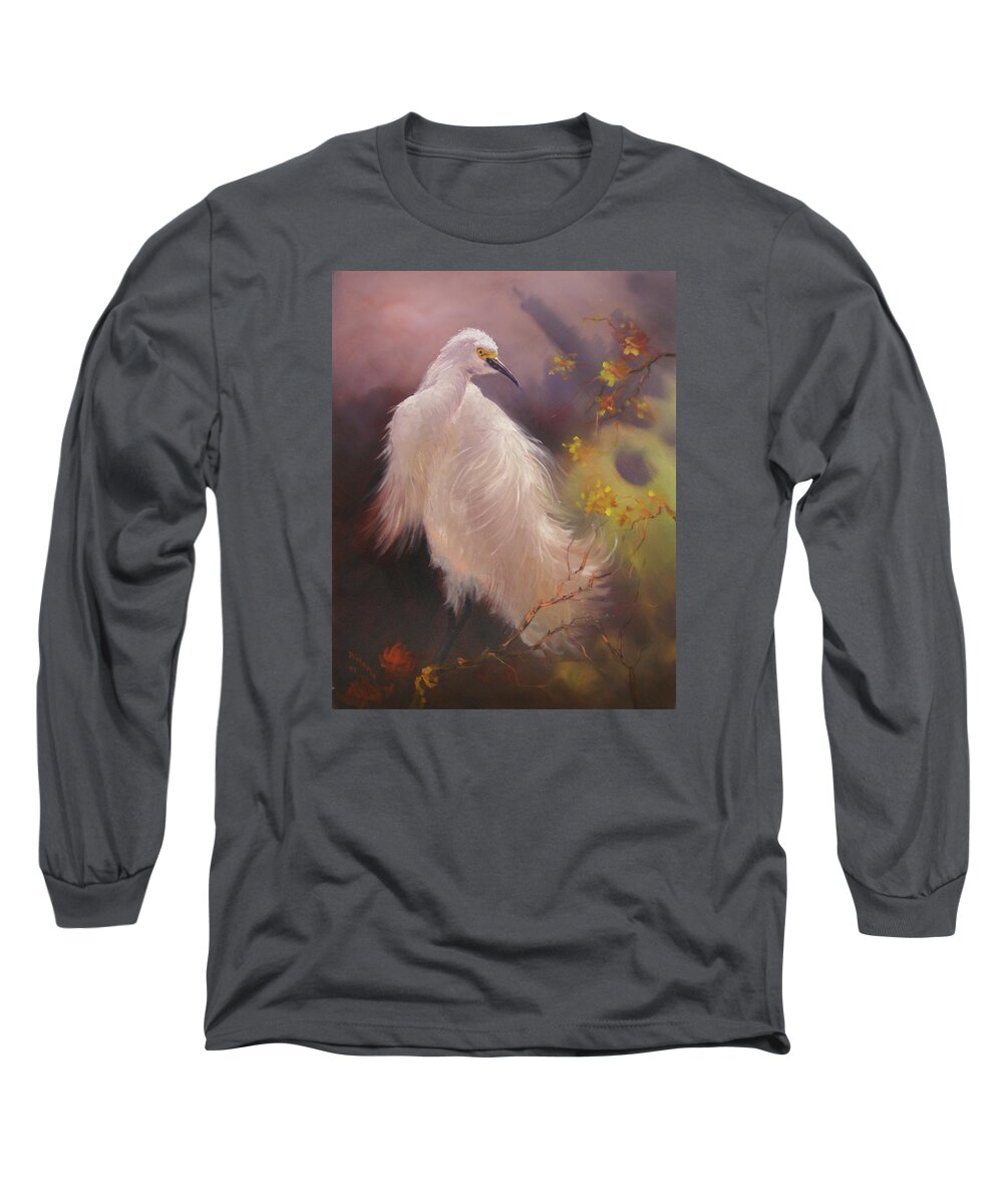 Realism Long Sleeve T-Shirt featuring the painting White Hunter by Donelli DiMaria