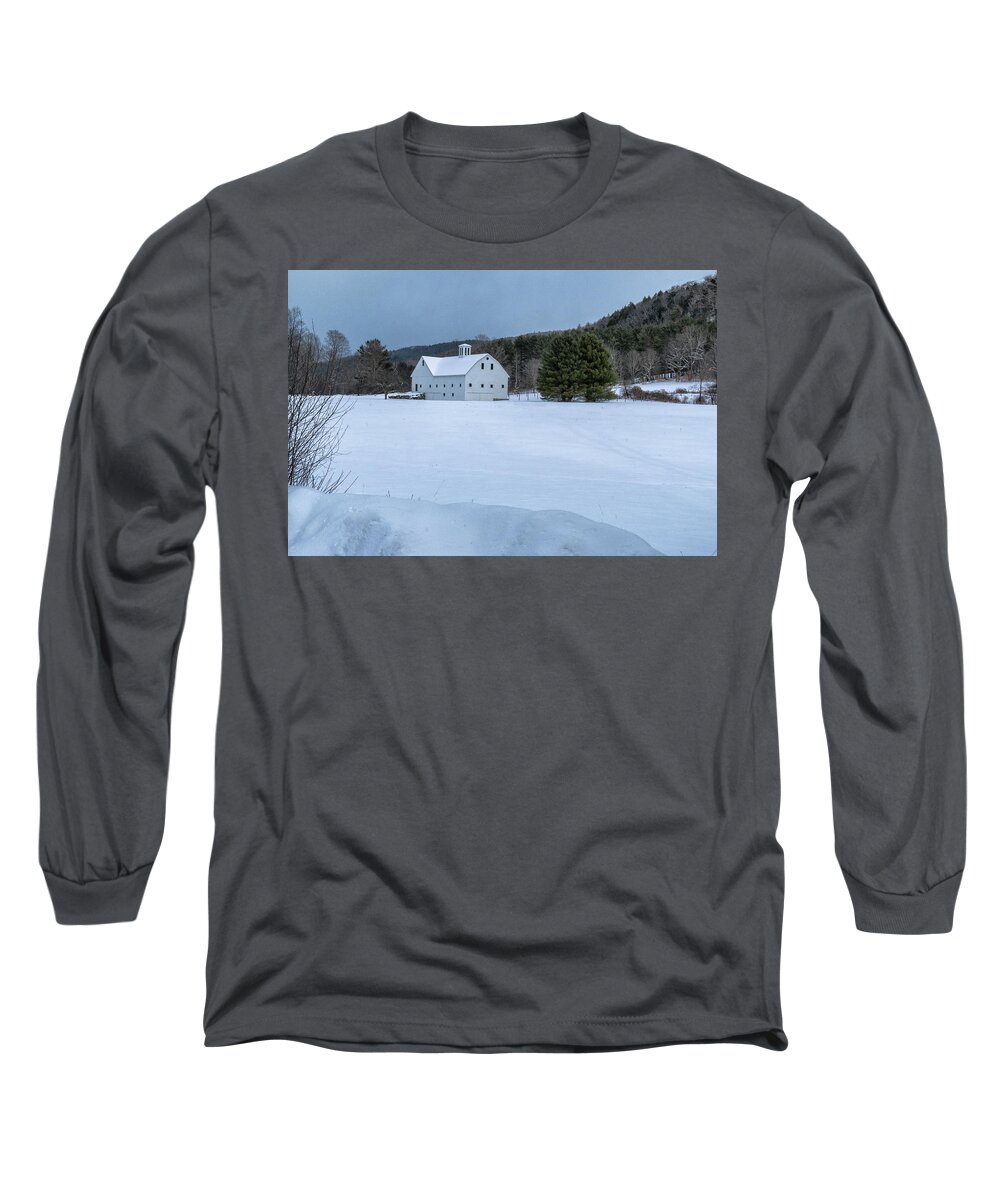 Brookline Vermont Long Sleeve T-Shirt featuring the photograph White On White by Tom Singleton
