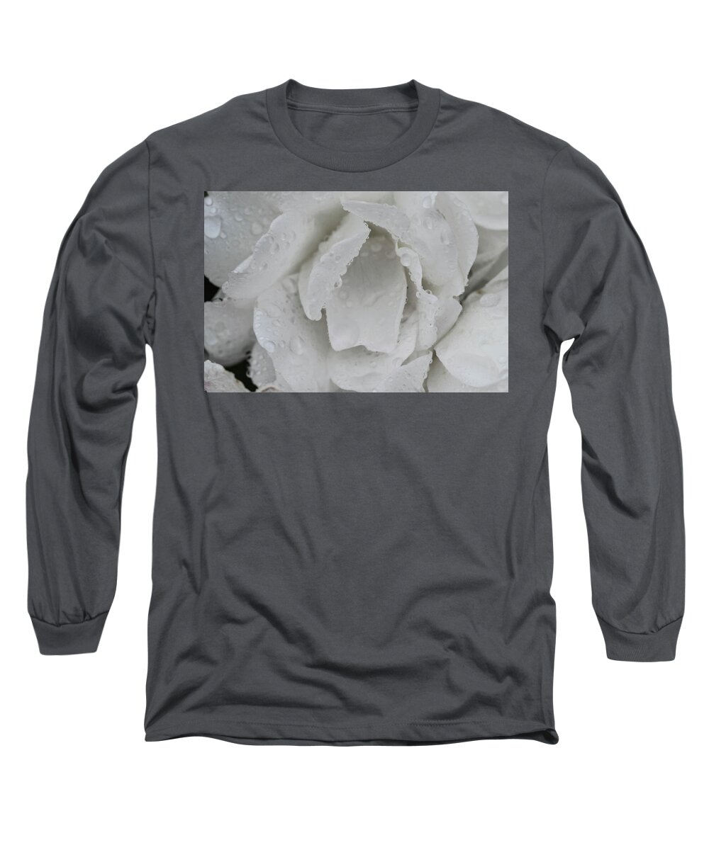 Rose Flower White Long Sleeve T-Shirt featuring the photograph White Rose by William Kimble