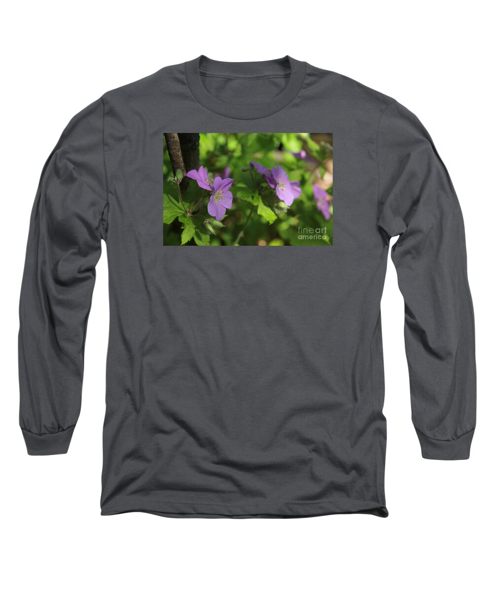  Long Sleeve T-Shirt featuring the photograph Wild Geraniums by David Frederick