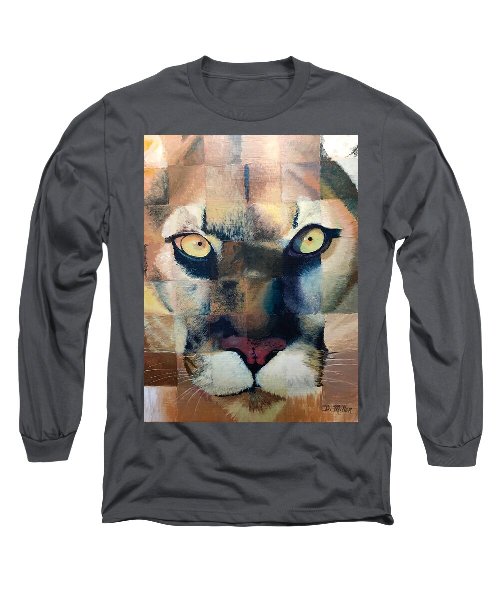 Art Long Sleeve T-Shirt featuring the painting Wildcat by Dustin Miller