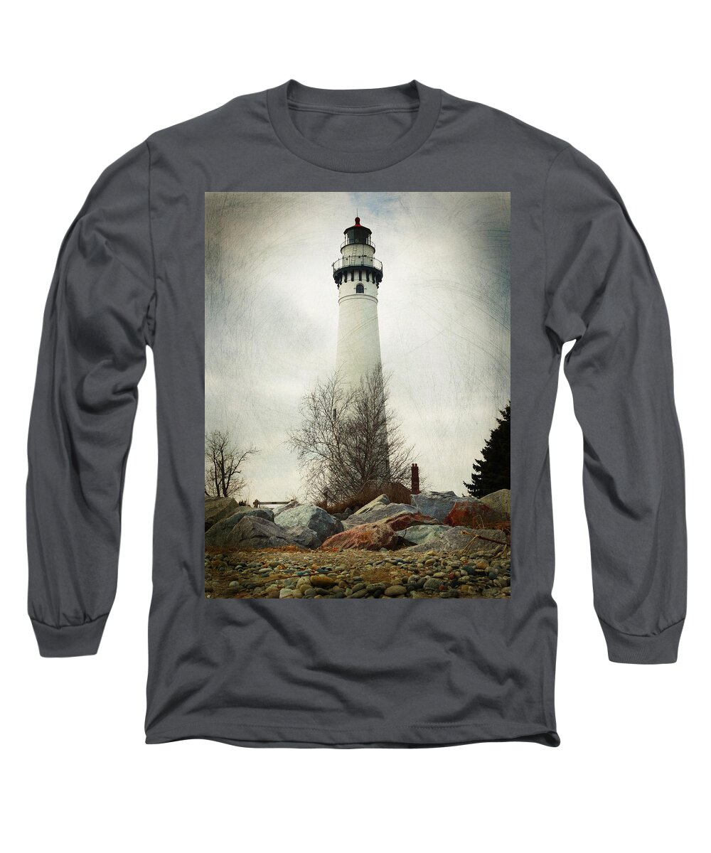 Wind Point Lighthouse Long Sleeve T-Shirt featuring the photograph Wind Point Lighthouse Re-Imagined by David T Wilkinson