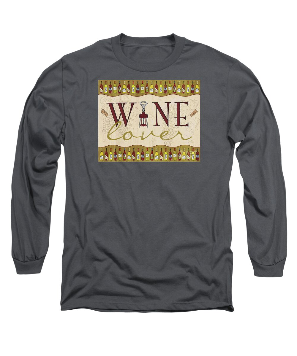 Vineyard Long Sleeve T-Shirt featuring the painting Wine Lover by Shari Warren