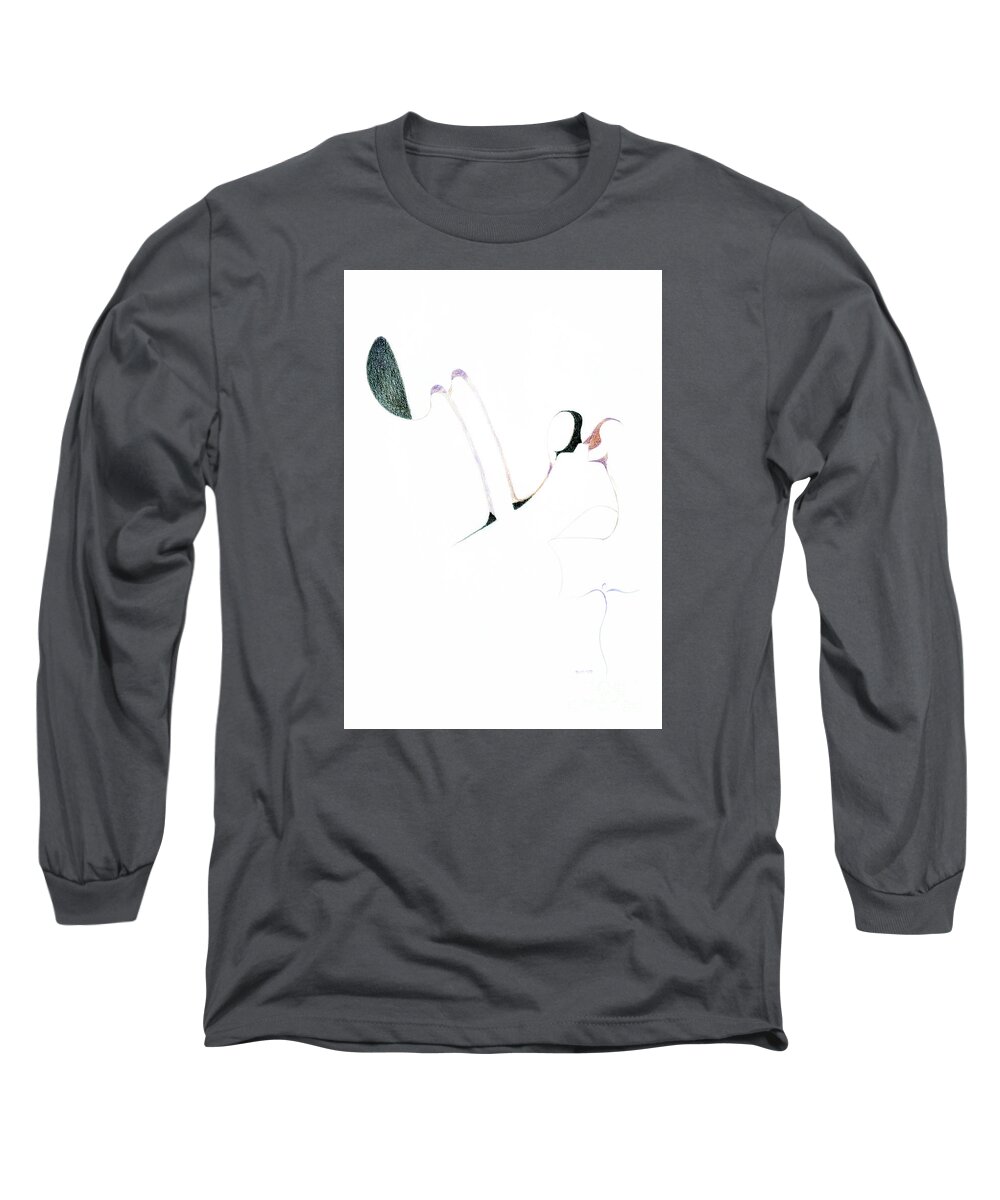  Long Sleeve T-Shirt featuring the drawing Wings by James Lanigan Thompson MFA
