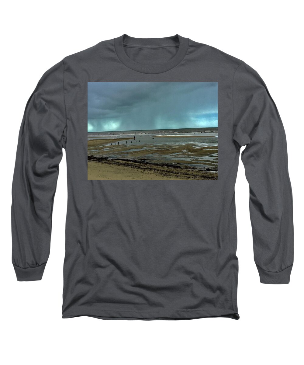 Beach Long Sleeve T-Shirt featuring the photograph Winter Beach by Debbie Cundy
