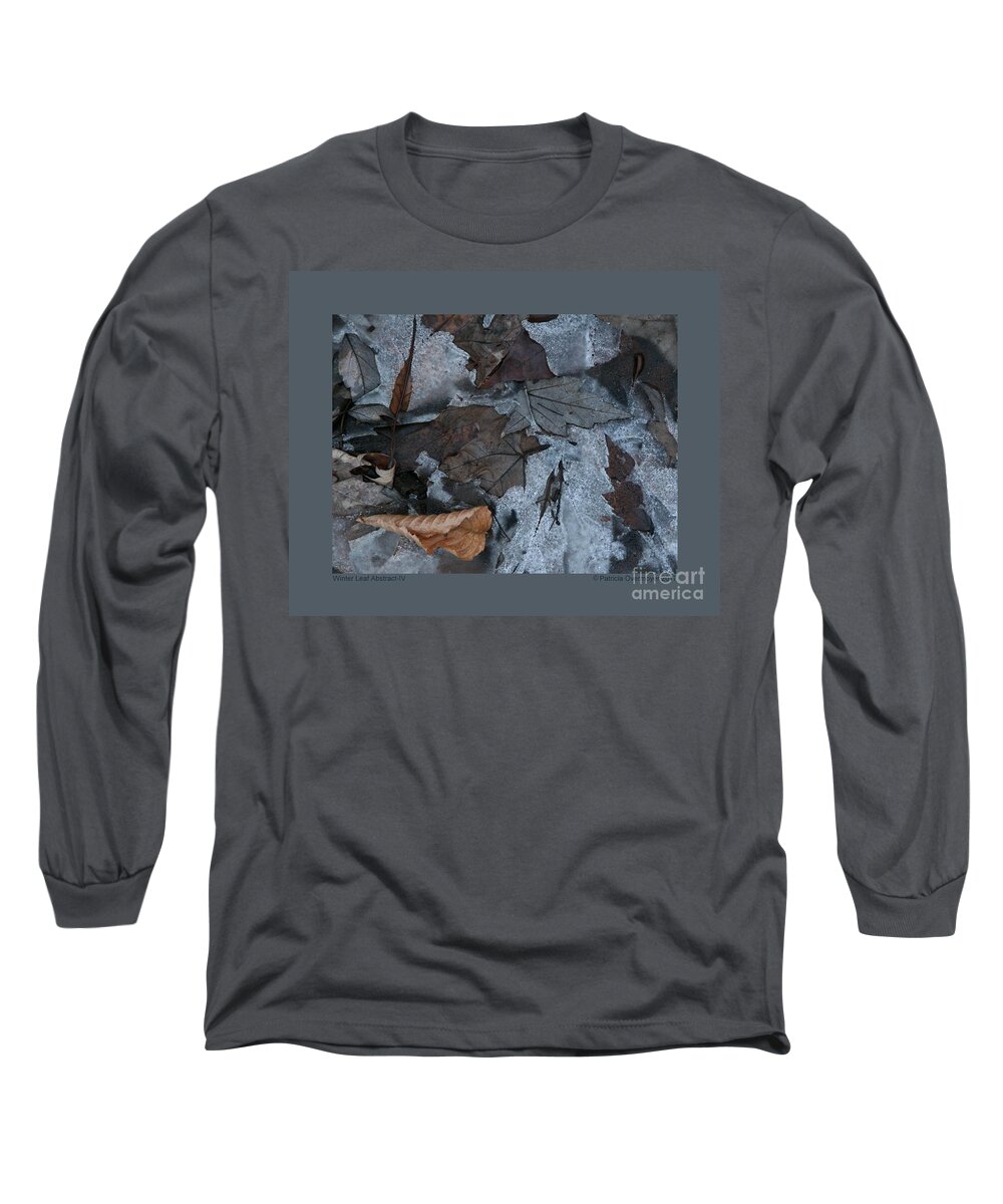 Abstract Long Sleeve T-Shirt featuring the photograph Winter Leaf Abstract-IV by Patricia Overmoyer