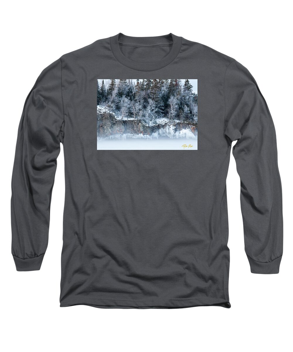 Lake Long Sleeve T-Shirt featuring the photograph Winter Shore by Rikk Flohr