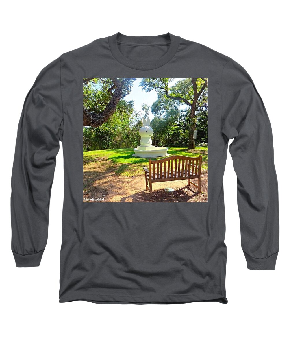 Keepaustinweird Long Sleeve T-Shirt featuring the photograph Wishing For Some #peaceandquiet And by Austin Tuxedo Cat