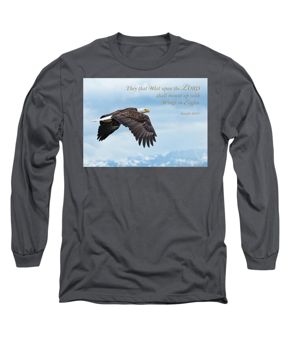 Alaska Long Sleeve T-Shirt featuring the photograph With Wings as Eagles by James Capo