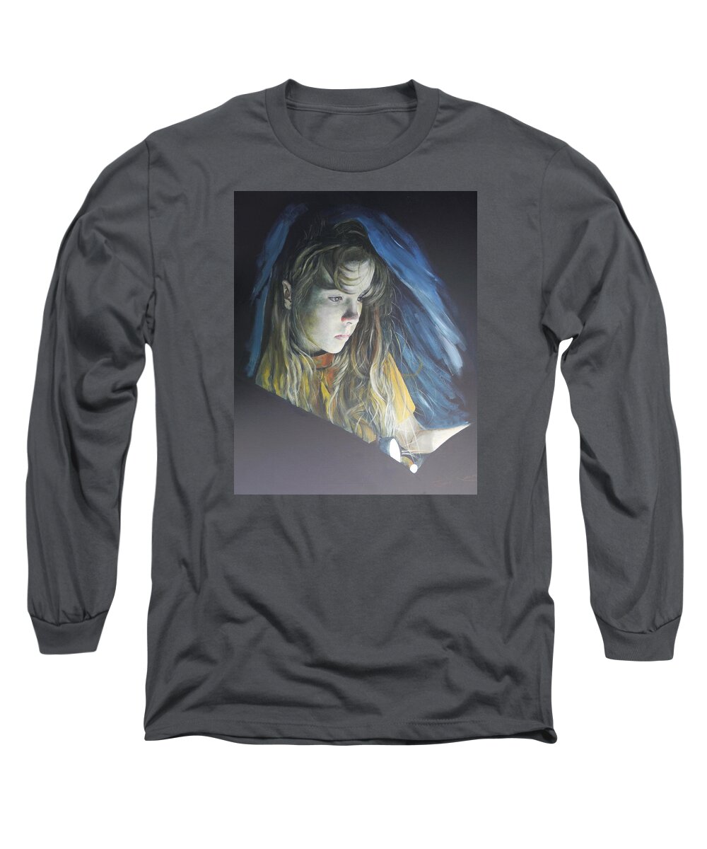 Girl Long Sleeve T-Shirt featuring the painting Working Undercover by John Neeve
