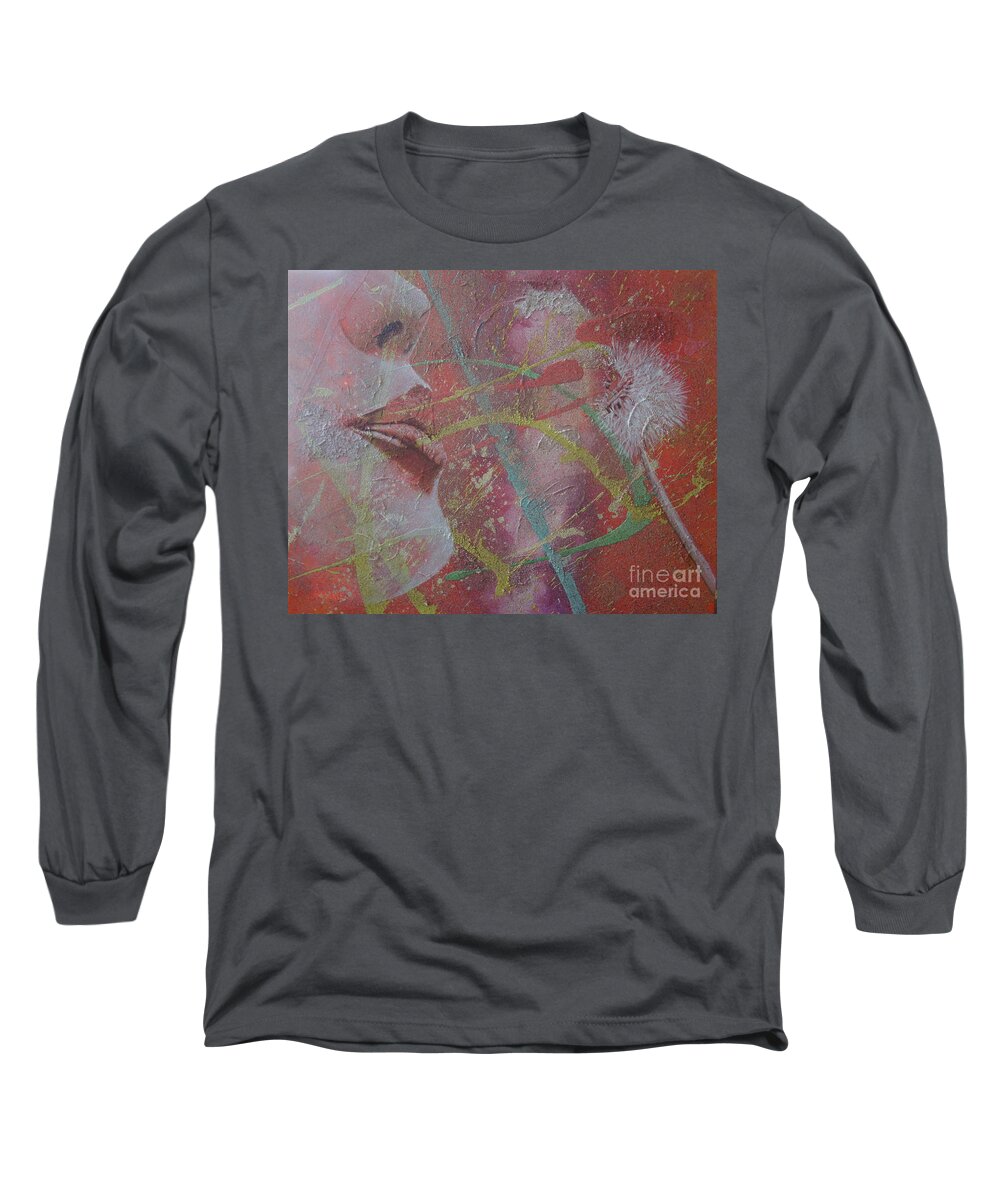 Abstract Long Sleeve T-Shirt featuring the painting World Peace by Stuart Engel