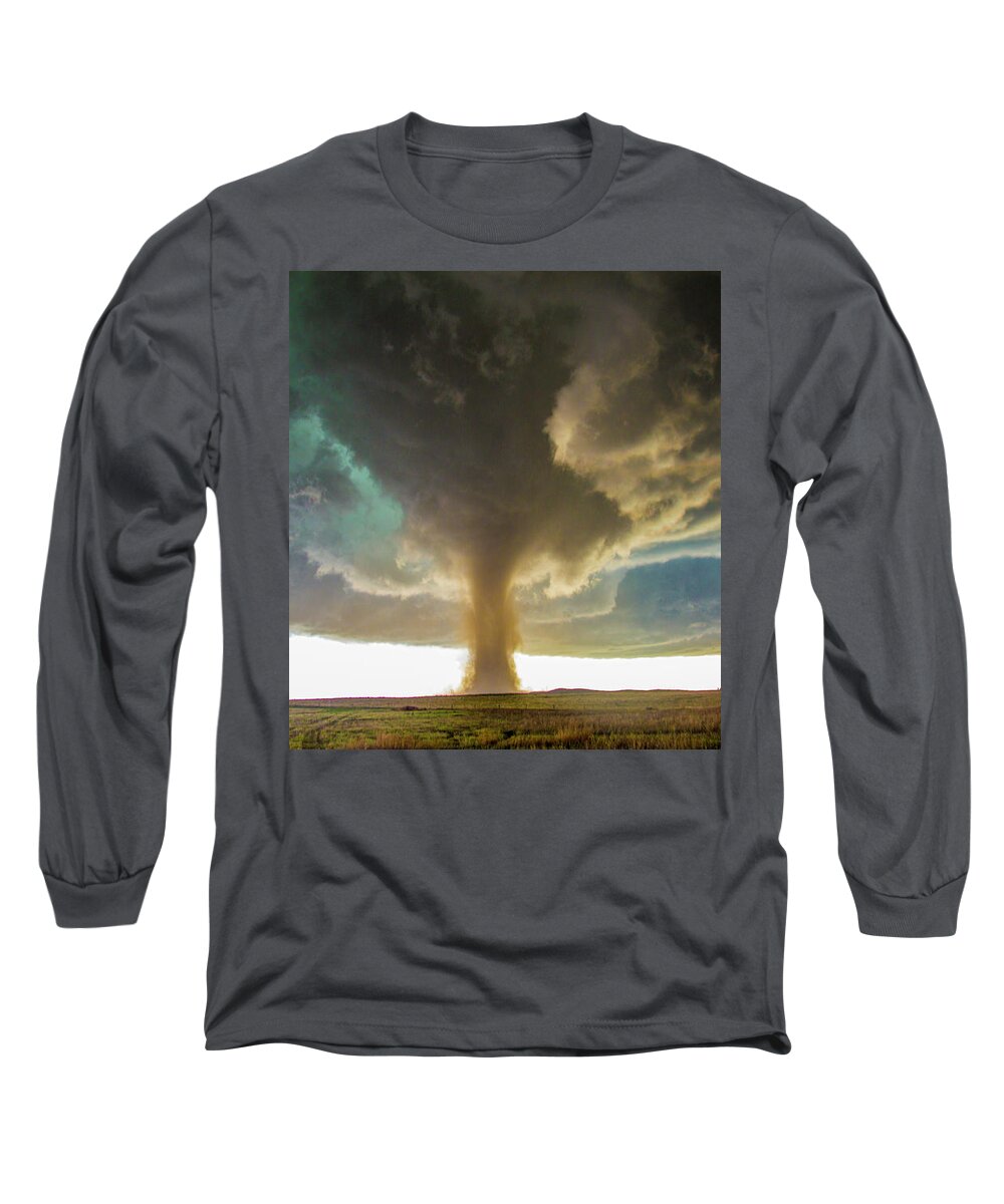 Nebraskasc Long Sleeve T-Shirt featuring the photograph Wray Colorado Tornado 079 by NebraskaSC