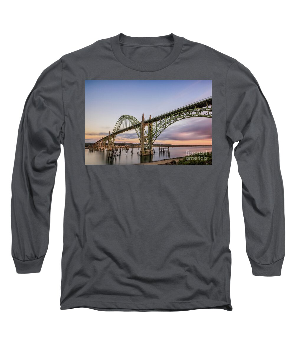 Oregon Long Sleeve T-Shirt featuring the photograph Yaquina Bay bridge by Paul Quinn