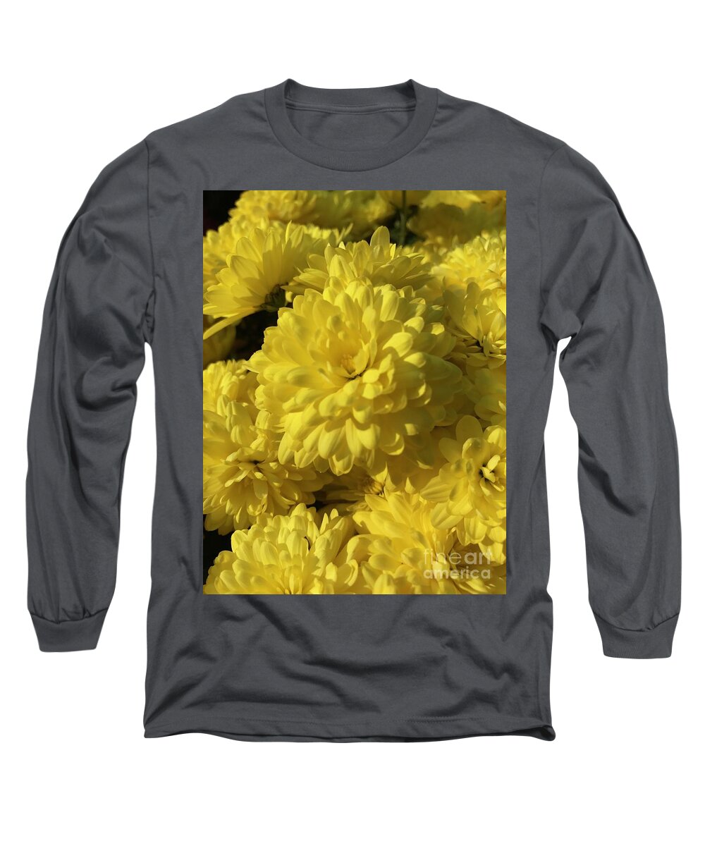 Yellow Mums Long Sleeve T-Shirt featuring the photograph Yellow Mums by CAC Graphics