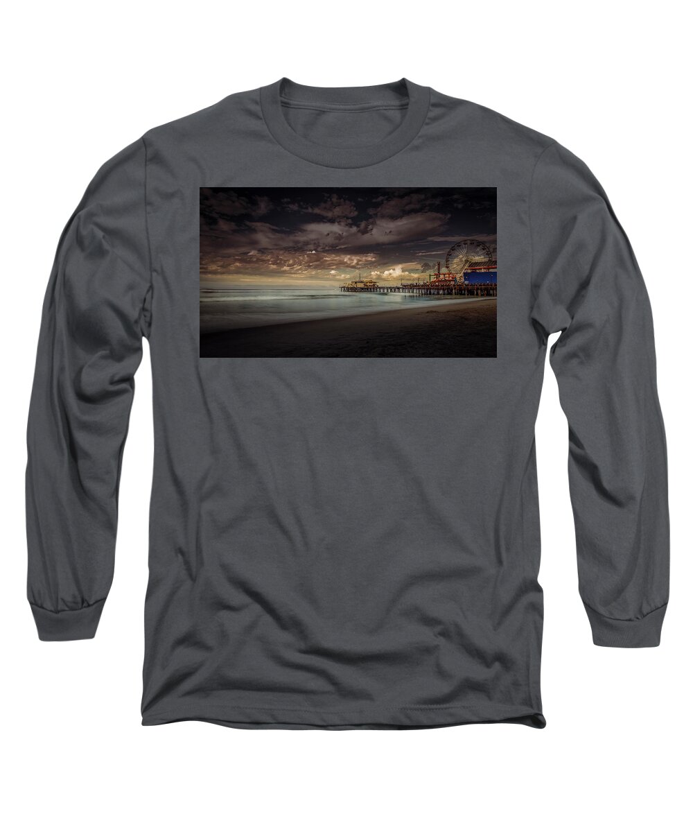 Santa Monica Pier Long Sleeve T-Shirt featuring the photograph Enchanted Pier by Gene Parks