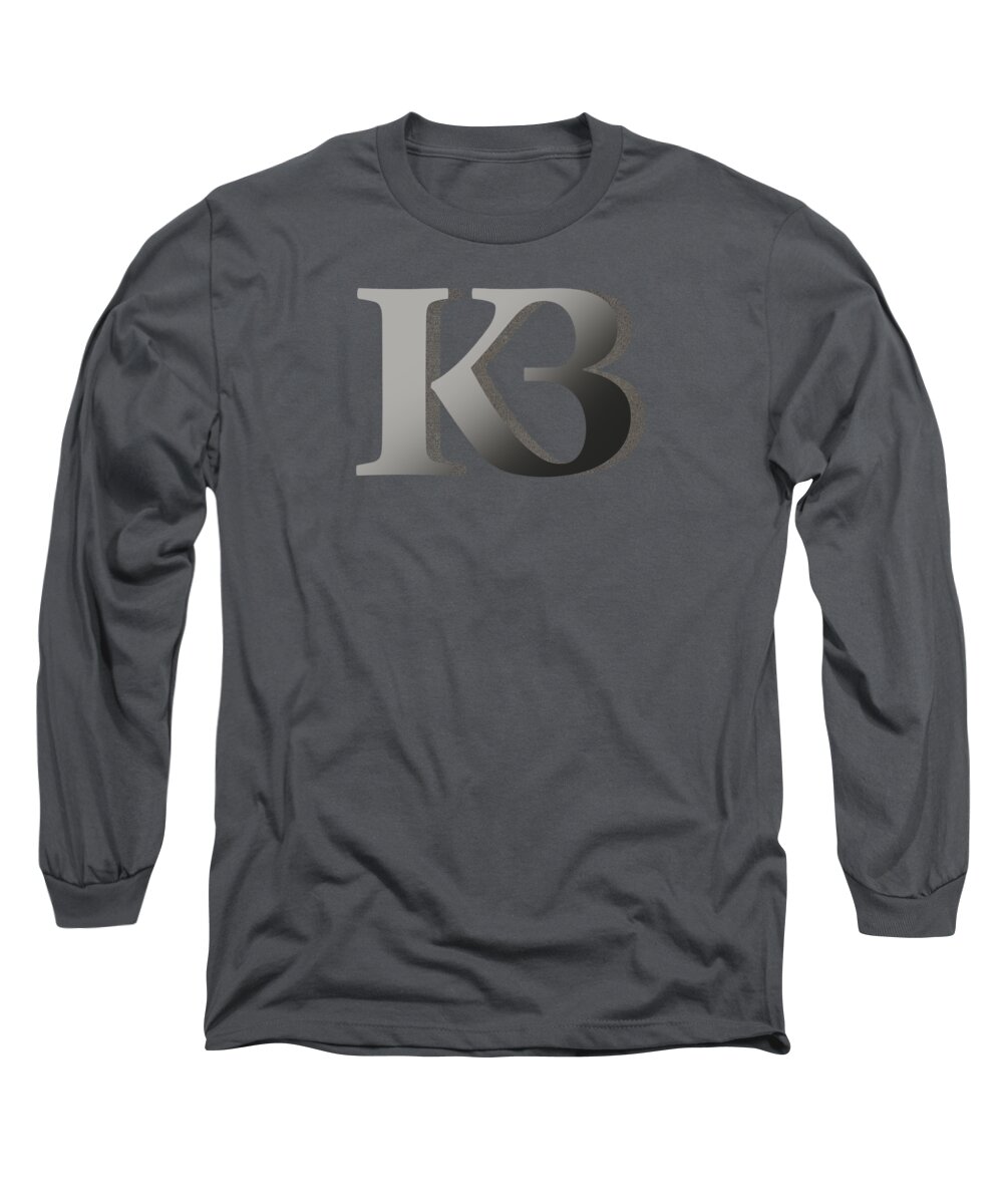 K Long Sleeve T-Shirt featuring the digital art Your Name - K B Monogram 2 by Attila Meszlenyi