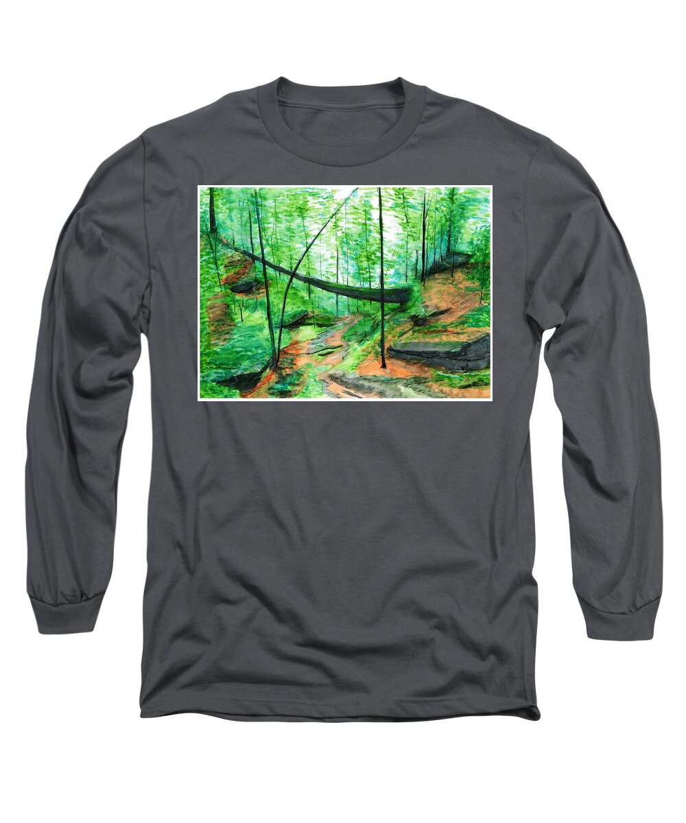 Landscape Long Sleeve T-Shirt featuring the painting Zaleski by David Bartsch