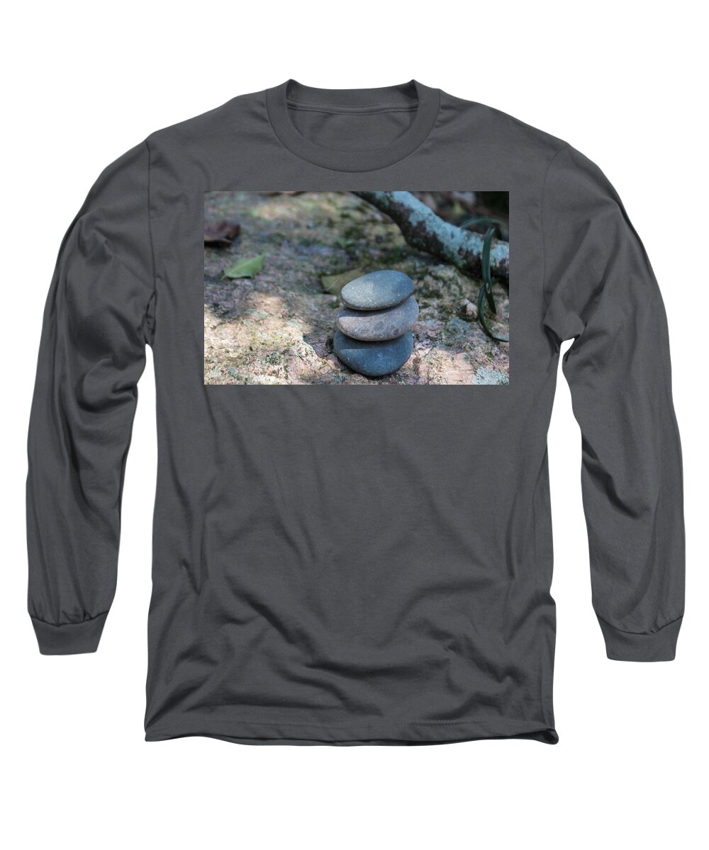 Stone Long Sleeve T-Shirt featuring the photograph Zen Stones by Arlene Carmel