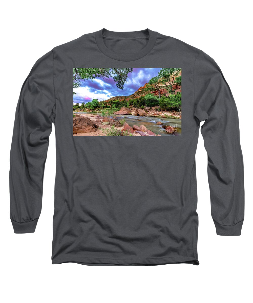 Long Long Sleeve T-Shirt featuring the photograph Zion at Daybreak by Jim DeLillo