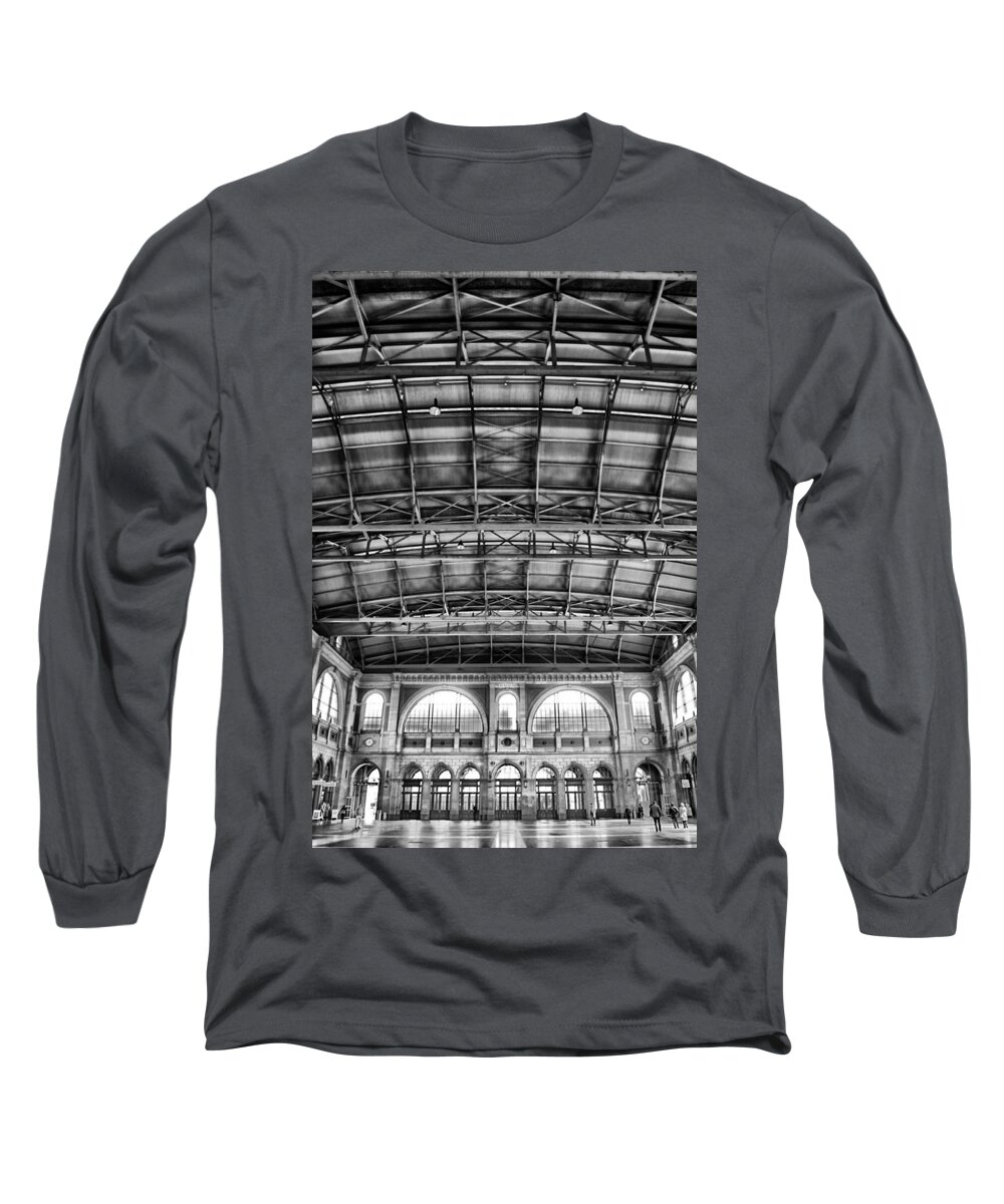 Zurich Long Sleeve T-Shirt featuring the photograph Zurich Train Station by Lauri Novak