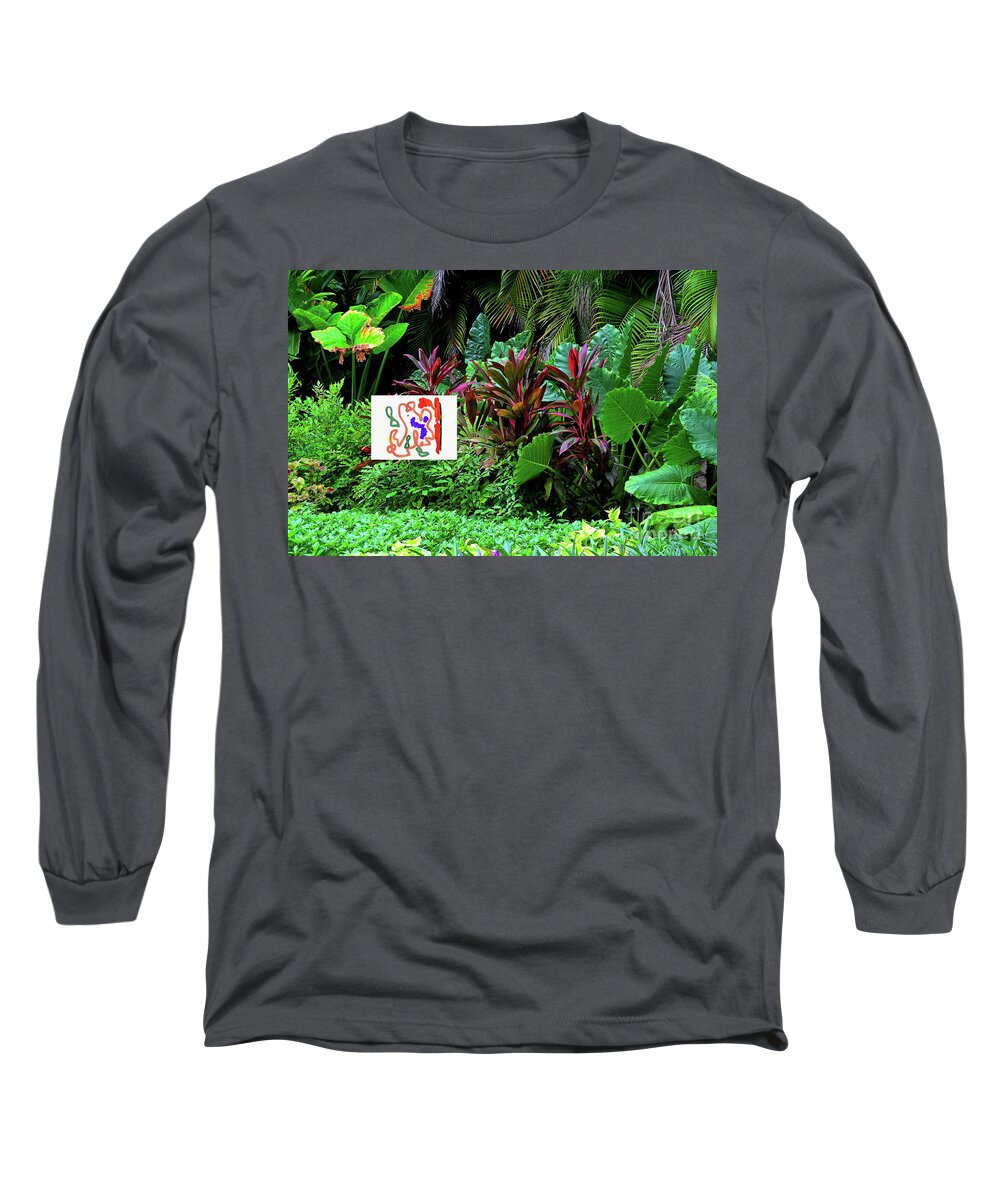 Walter Paul Bebirian Long Sleeve T-Shirt featuring the digital art 1-2-2019b by Walter Paul Bebirian