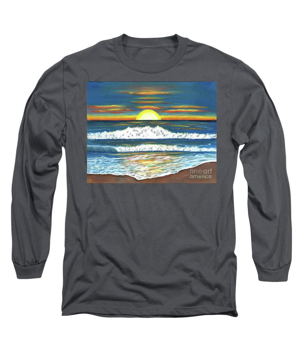 Sunset Long Sleeve T-Shirt featuring the painting Sundown by Elizabeth Mauldin
