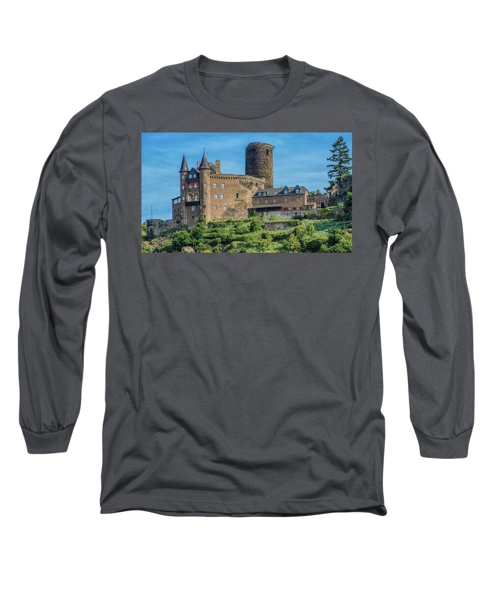 Europe Long Sleeve T-Shirt featuring the photograph Katz Castle #1 by Donald Pash