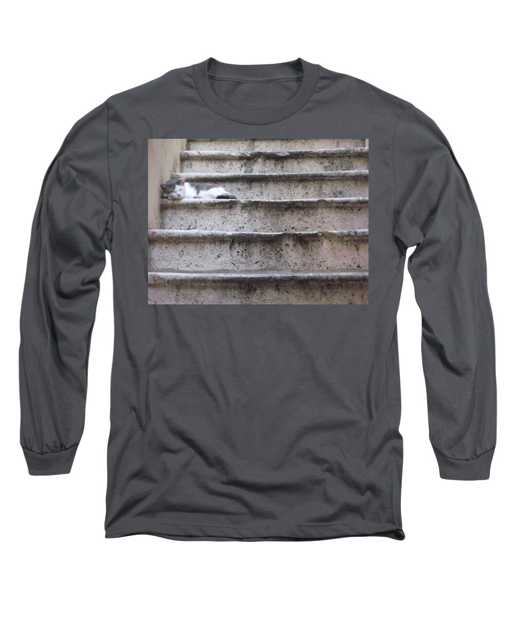 Nap Long Sleeve T-Shirt featuring the photograph Cat Nap by Christine Rivers