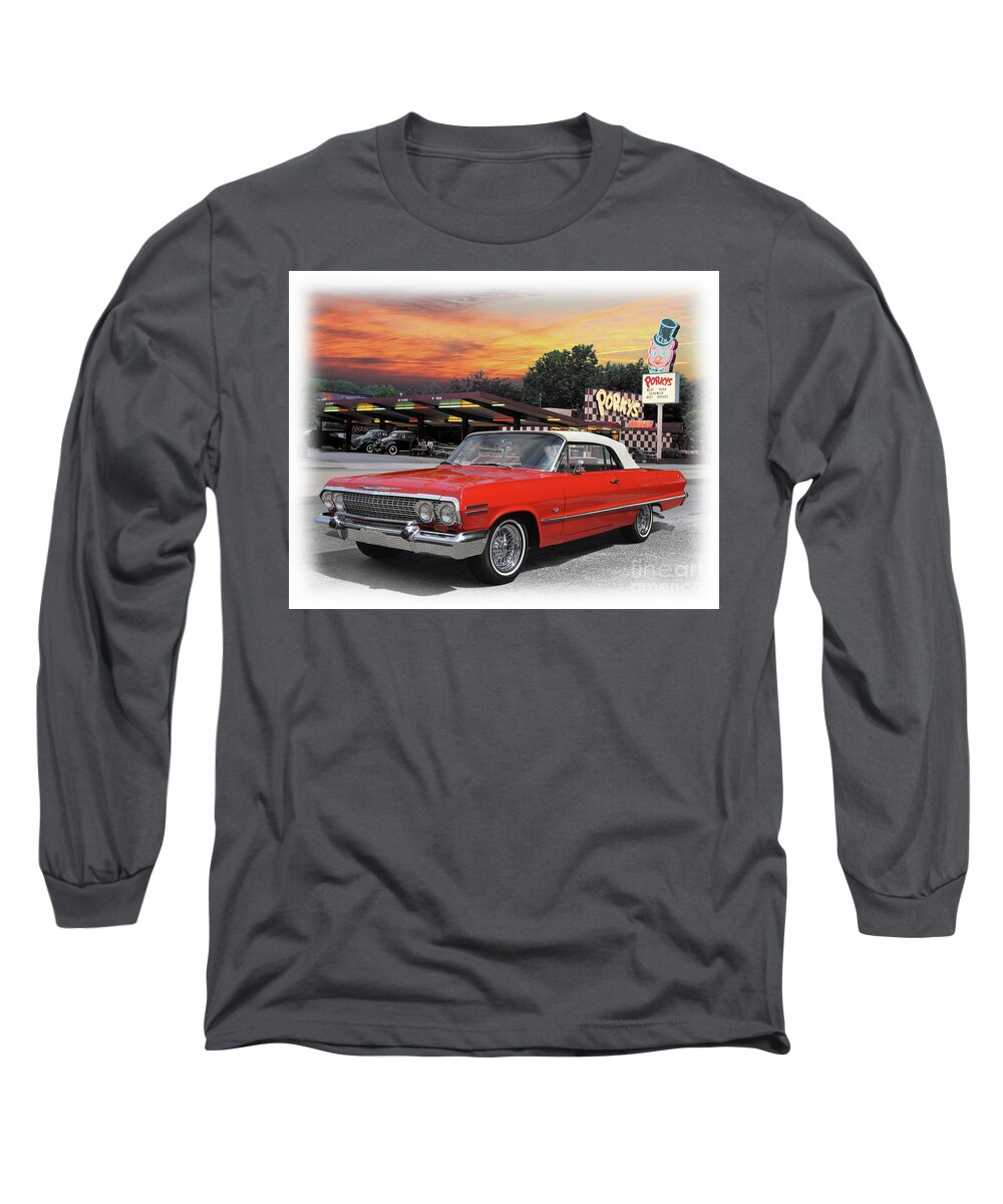 1963 Long Sleeve T-Shirt featuring the photograph 1963 Chevrolet Impala Convertible by Ron Long
