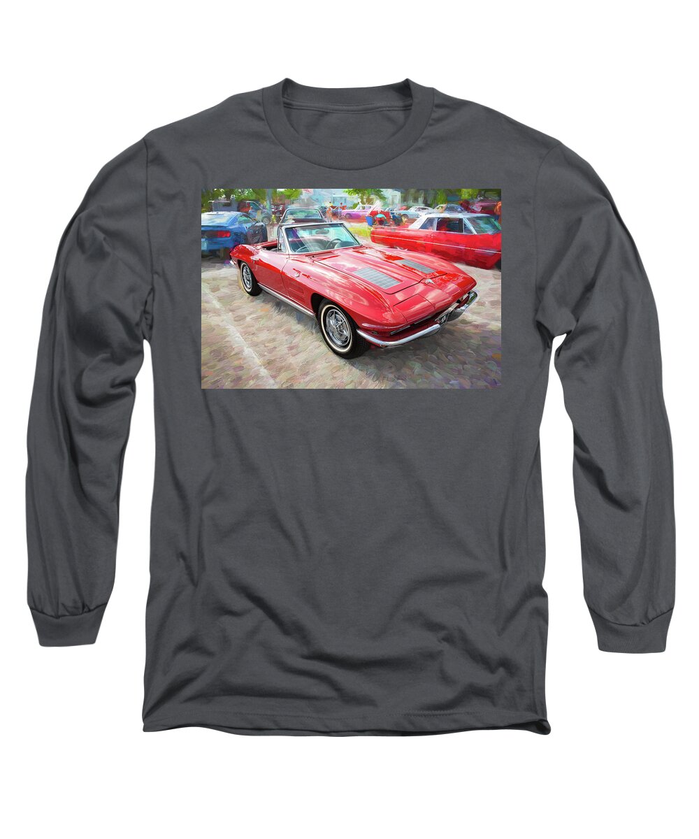 1963 Chevy Long Sleeve T-Shirt featuring the photograph 1963 Chevy C2 Corvette Convertible A101 by Rich Franco