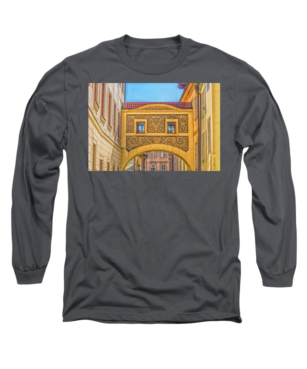 Alley Long Sleeve T-Shirt featuring the photograph Architecture of Prague #21 by Vivida Photo PC