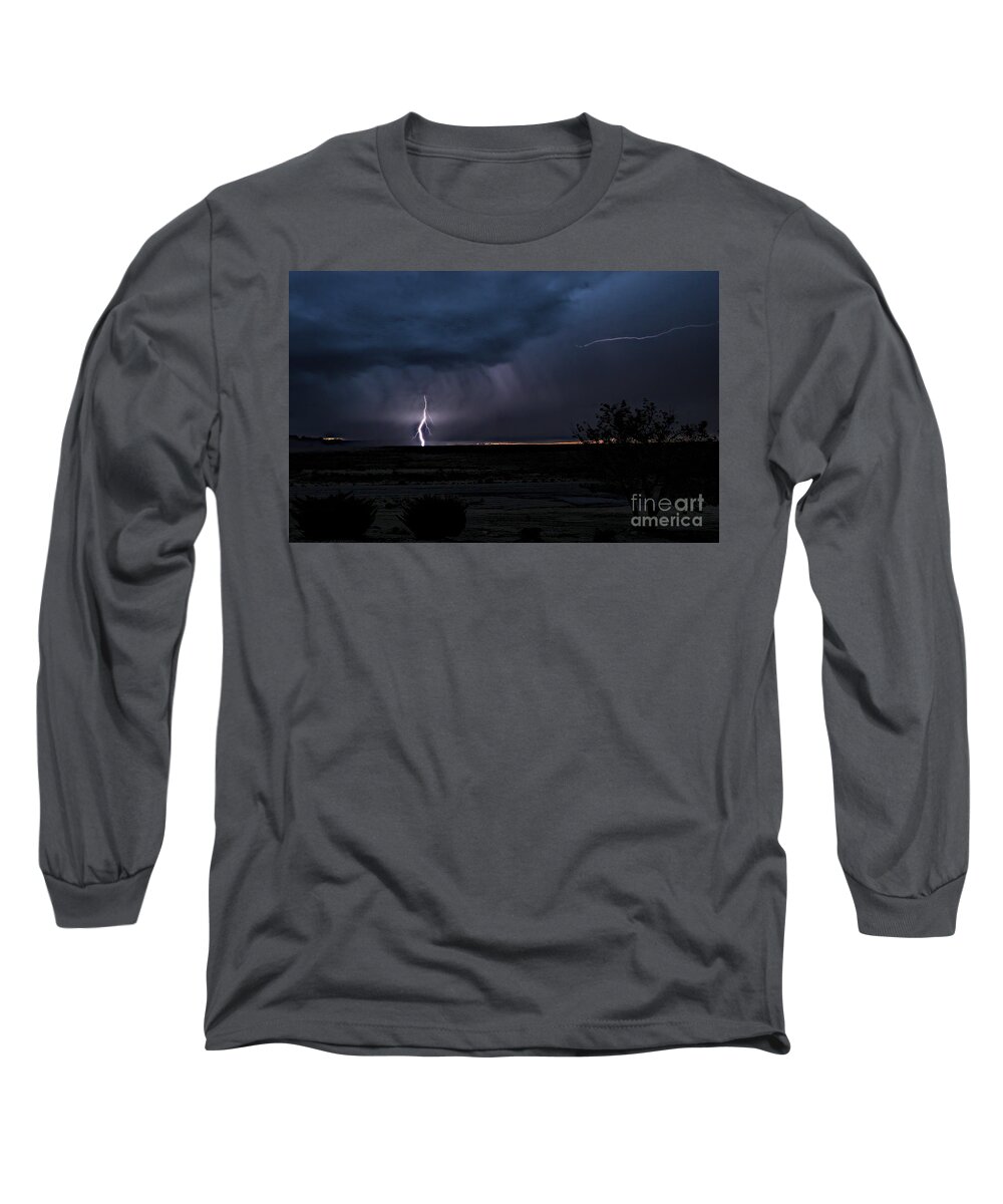 Lightning Long Sleeve T-Shirt featuring the photograph Lightning #1 by Mark Jackson