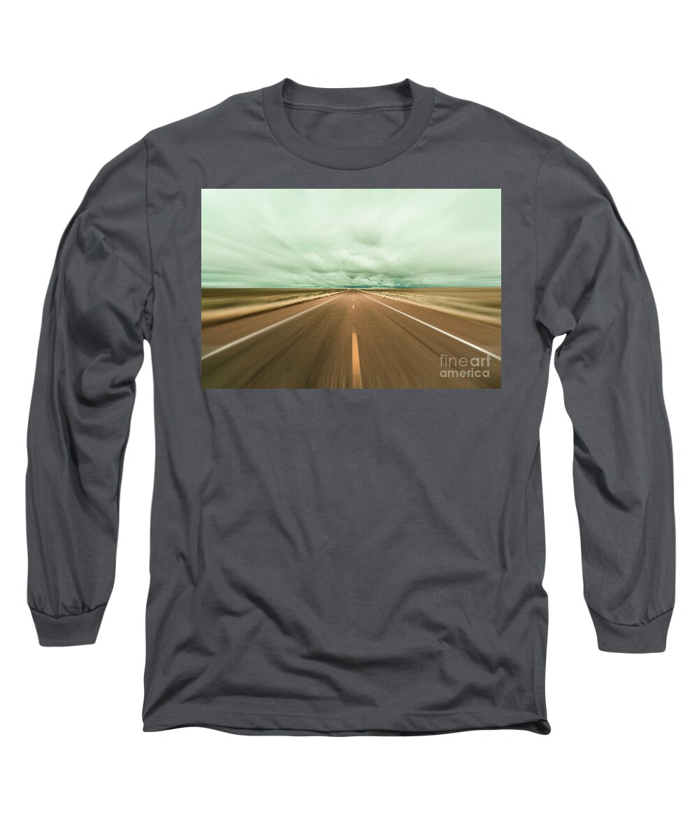 Arizona Long Sleeve T-Shirt featuring the photograph Arizona Desert Highway by Raul Rodriguez